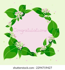 Frame with hydrangea flowers. Vector illustration.