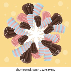 frame of ice cream vector
