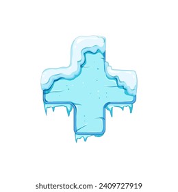 frame ice game button cartoon. gui stone, frozen arrow, block gold frame ice game button sign. isolated symbol vector illustration