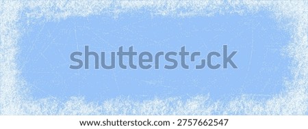 Frame ice texture and grunge overlay effect with scratchy background snowy. Grainy winter frozen and noise blue border with vector rink graphic. Element frame crack and abstract grunge splash.
