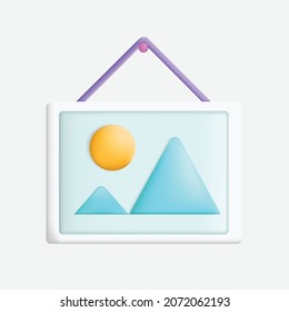 Icono de marco 3d diseño de ilustración vectorial.