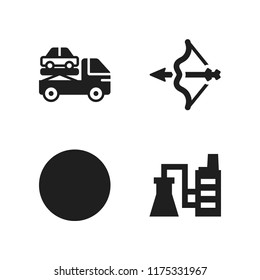 frame icon. 4 frame vector icons set. bow, factory and circle icons for web and design about frame theme