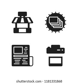 frame icon. 4 frame vector icons set. gallery, kiosk and news paper icons for web and design about frame theme