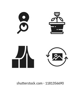 frame icon. 4 frame vector icons set. placeholder, picture and tent icons for web and design about frame theme