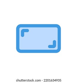 Frame icon in blue style about camera, use for website mobile app presentation