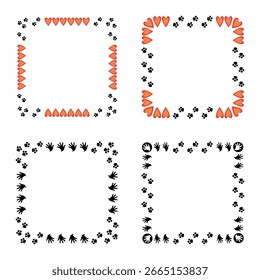 Frame icon. Border design element. Vector square layout. Multicolor tribal art.