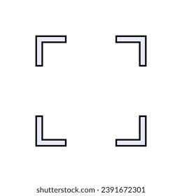 Icono de marco. Borde, objetivo. Símbolo de limitación - vector.