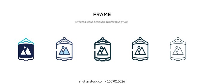 frame icon in different style vector illustration. two colored and black frame vector icons designed in filled, outline, line and stroke style can be used for web, mobile, ui