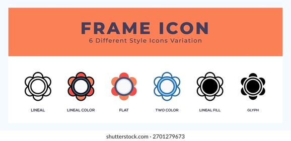 Ícone de quadro em ilustração de vetor de estilo diferente.