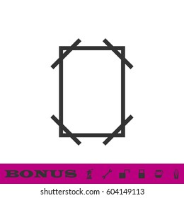 Frame icon flat. Black pictogram on white background. Vector illustration symbol and bonus button
