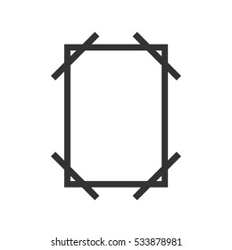 Frame icon flat. Illustration isolated on white background. Vector grey sign symbol