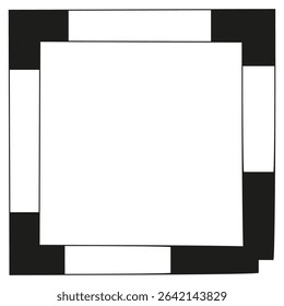 Frame icon. Geometric square vector. Bold black border. High contrast shape.