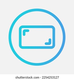 Icono de marco en el estilo de gradiente sobre la cámara, uso para presentación de aplicaciones móviles del sitio web