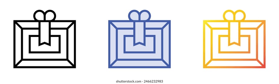 frame icon. Linear, Blue Fill and Gradient Style Design Isolated On White Background