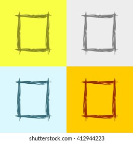 Frame Icon on Four Different Backgrounds. Eps-10.