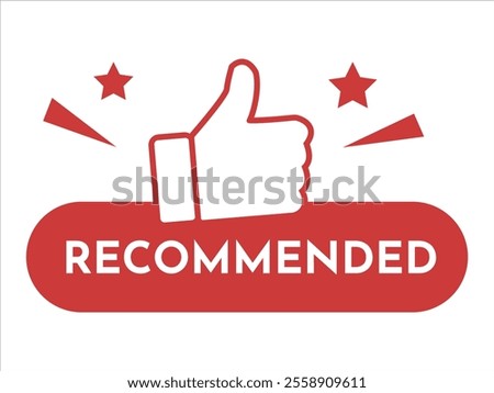 frame icon recommendation red background
vector icon on white background
thumbs up recommend