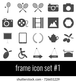 Frame. Icon set 1. Gray icon on white background.
