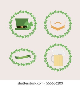 Frame and icon set st.Patrick's Day. Set of banners.