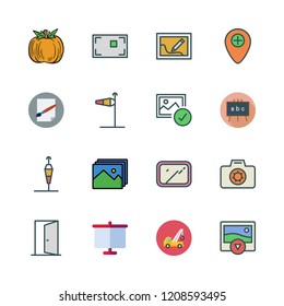 frame icon set. vector set about focus, paper, pumpkin and picture icons set.