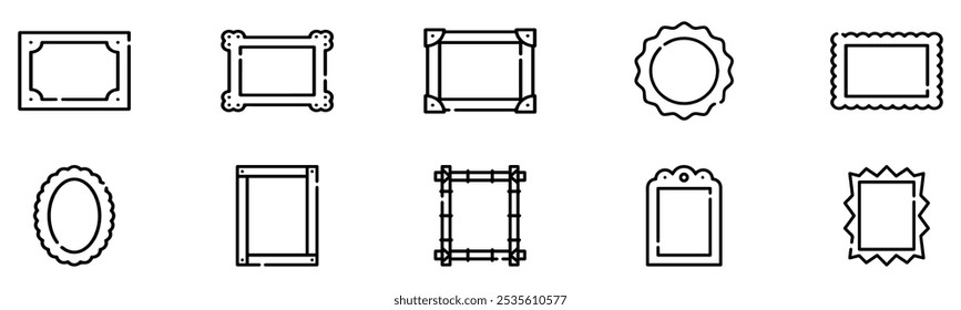 Frame icon set. Vintage style frames. Ornamental label frames. decorative vintage frame and retro badge. EPS 10