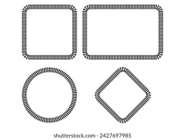 Hoja de iconos de marco hecha con vías del tren.