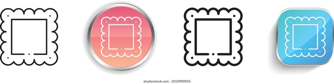 frame icon. Thin Linear, Regular and Button Style Design Isolated On White Background