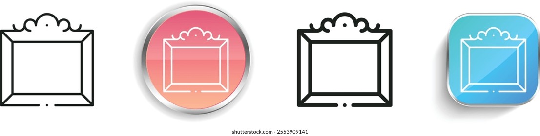 frame icon. Thin Linear, Regular and Button Style Design Isolated On White Background