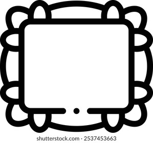 ícone de quadro. Design De Estilo Linear Fino Isolado Em Plano De Fundo Branco
