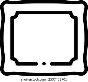 Frame-Symbol. Design mit dünnen linearen Stilen einzeln auf weißem Hintergrund