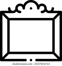 ícone de quadro. Design De Estilo Linear Fino Isolado Em Plano De Fundo Branco