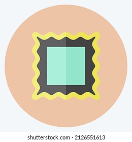 Frame Icon in trendy flat style isolated on soft blue background
