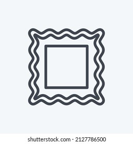 Frame I Icon in trendy line style isolated on soft blue background