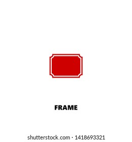 frame icon. frame vector design. sign design. red color