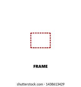 frame icon. frame vector design. sign design. red color