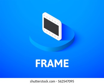 Frame icon, vector symbol in flat isometric style isolated on color background