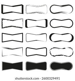 Frame icons. Black and white vector. Artistic border shapes. Minimal decorative design.