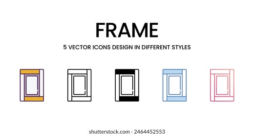 Iconos de marco en ilustración de stock de Vector de estilo diferente