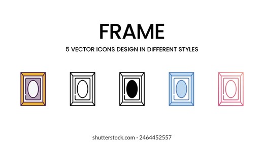Frame icons in different style vector stock illustration
