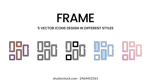 Rahmen-Symbole in verschiedenen Stil Vektorgrafik Stock Illustration