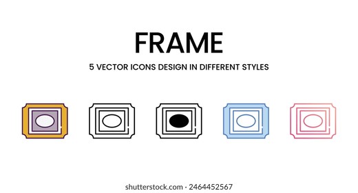 Iconos de marco en ilustración de stock de Vector de estilo diferente
