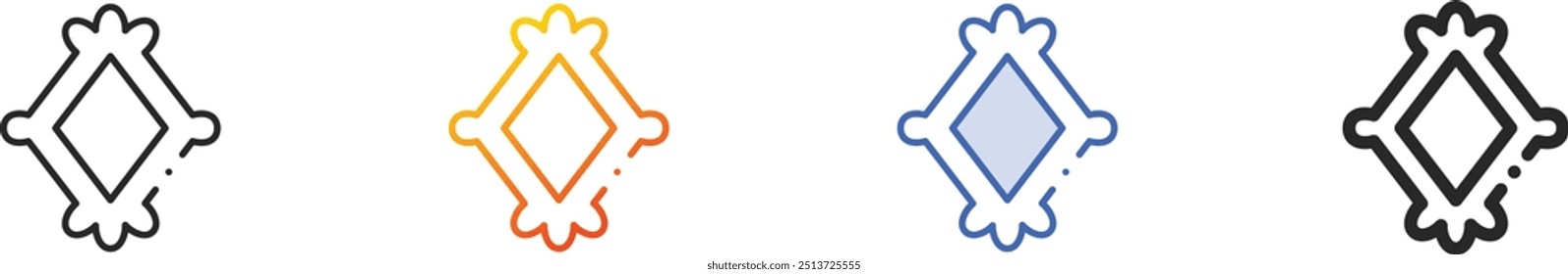 ícone de quadro.Design fino de estilo linear, gradiente, azul e negrito isolado em plano de fundo branco