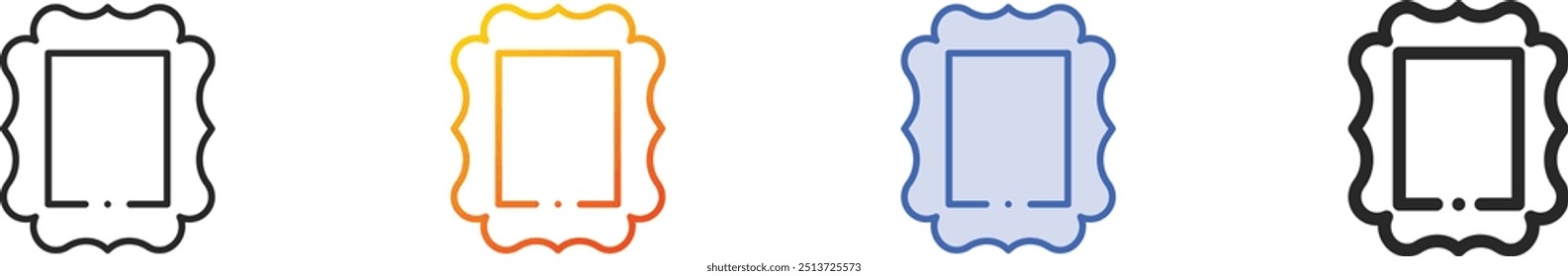 frame icon.Thin Linear, Gradient, Blue Stroke and bold Style Design Isolated On White Background