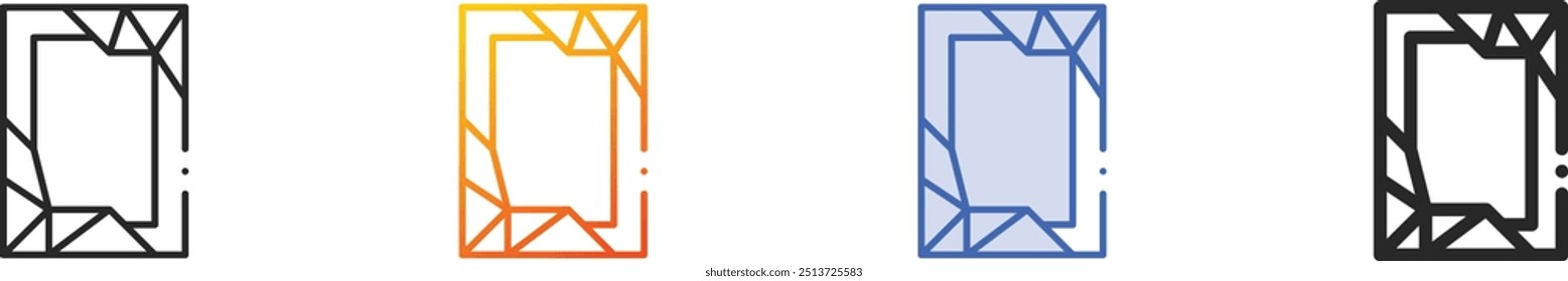 frame icon.Thin Linear, Gradient, Blue Stroke and bold Style Design Isolated On White Background
