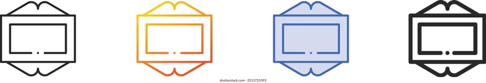 frame icon.Thin Linear, Gradient, Blue Stroke and bold Style Design Isolated On White Background