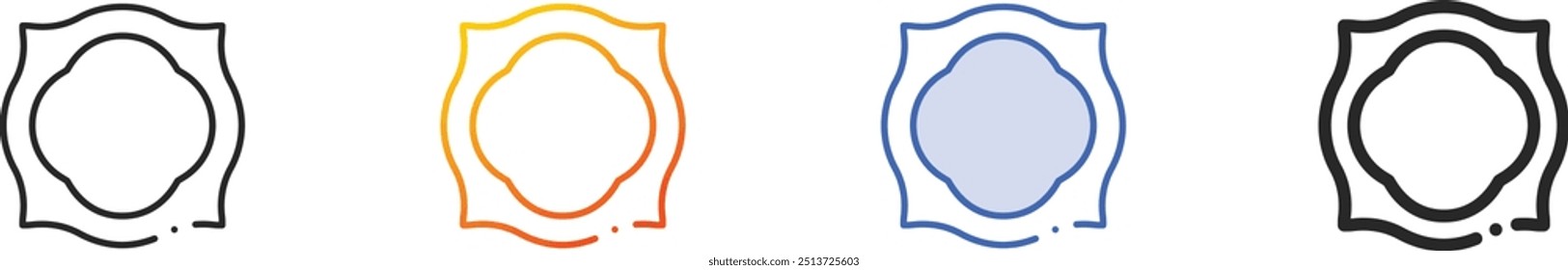 icono del marco. Diseño lineal delgado, degradado, trazo azul y estilo audaz aislado sobre fondo blanco
