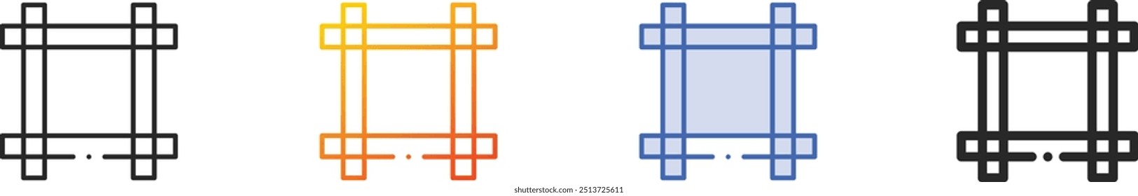 frame icon.Thin Linear, Gradient, Blue Stroke and bold Style Design Isolated On White Background