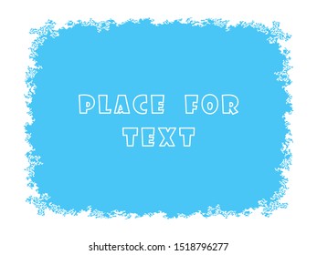 The frame is icy with a blank space for text. Christmas card. Vector illustration.
