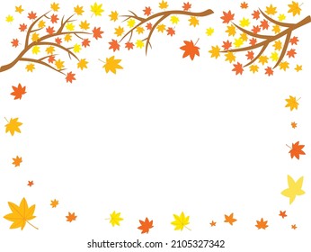 Frame illustration of the autumn colored leaves.
