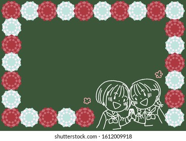 Frame illustration of blackboard graduation