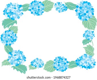 Ilustración del cuadro de la hidrangea azul de junio